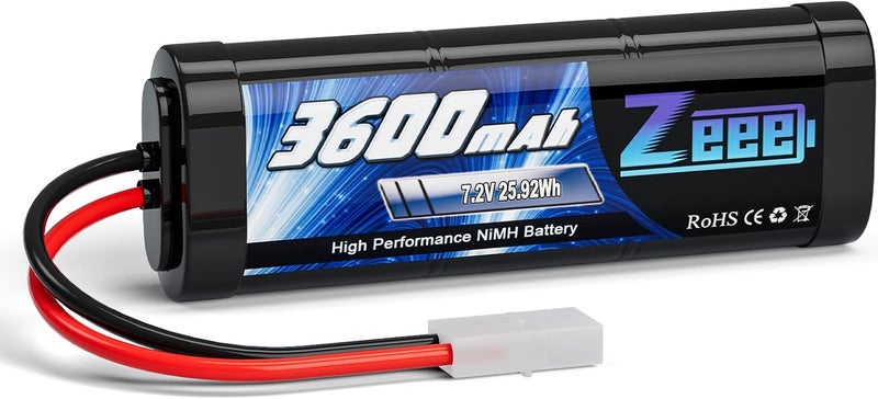 Zeee 7.2V NiMH Battery 3600mAh RC Battery High Power with Tamiya Connector for RC Car RC Truck Associated HPI Losi Kyosho Racing Hobby - Image 1